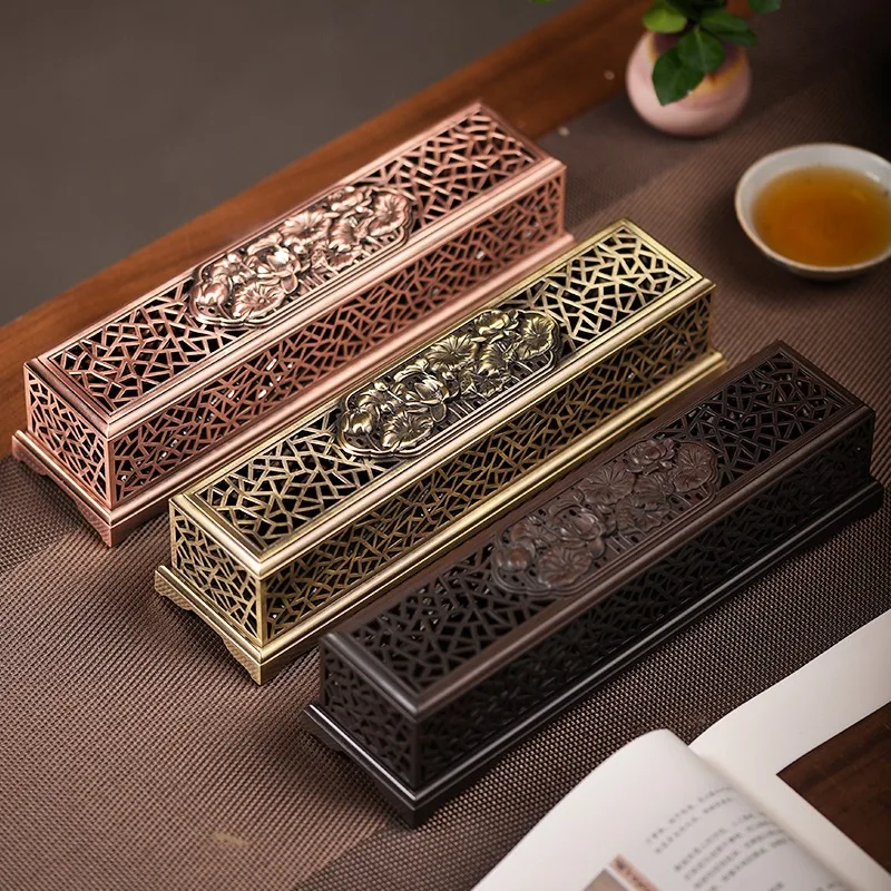 

Сплав сердца Сутра/нитка лотоса курильница лежащая коробка для благовоний Крытая/чайная комната креативное украшение успокаивающая ароматерапевтическая плита