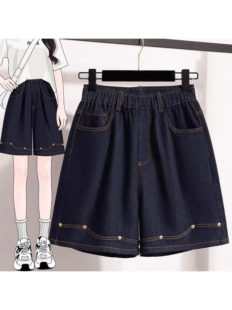 

Slimming Effect Summer New Style Women's Short Sleeve Shoulder Bared Denim Shorts And Shirt Two-Piece Set Resistant to Wear