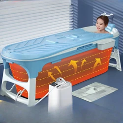 Portable Bathtub Adults Inflatable Pool Folding Hot Tub Outside Adult Bath Pedicure Foot Ice Half Lavacabezas Body Toilet Spa