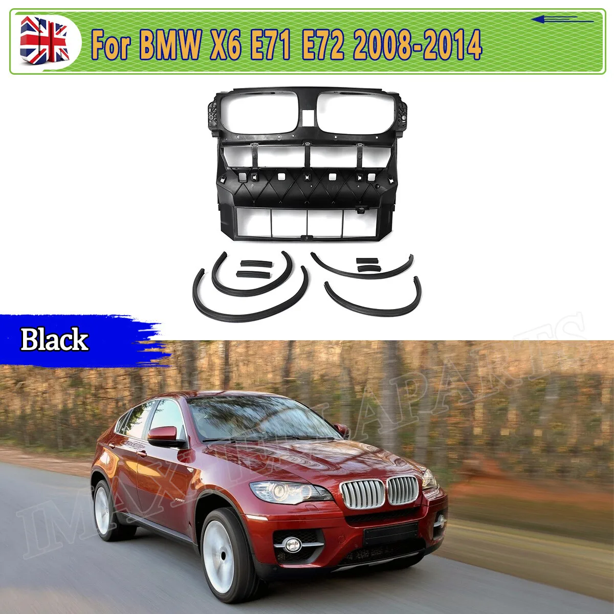 لوحة المبرد الأمامية لسيارات BMW E71 E72 5 series 520d 520i 530i 540i 2008-2014 خزان المياه يدعم قناة مدخل الهواء استبدال مباشرة