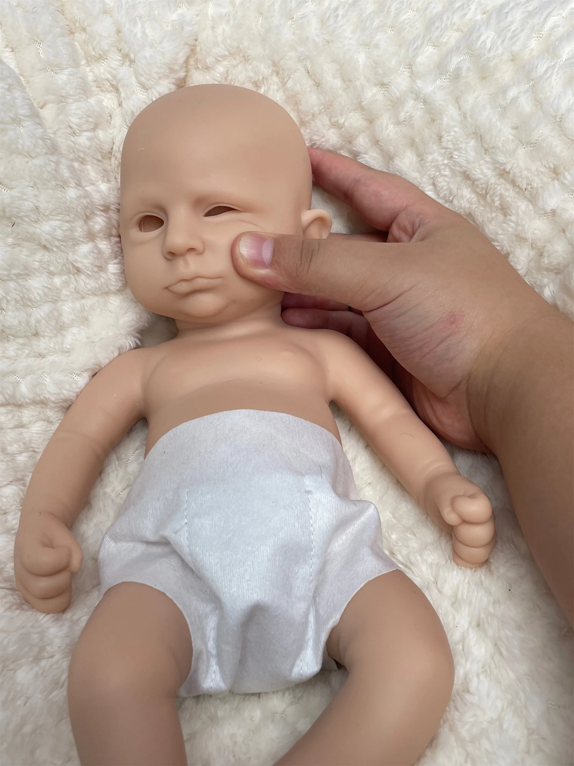 33CM Painted/Unpainted Silicone Boy Bebe Reborn Dolls Cameron Full Body Soft Solid Silicone Reborn Baby Doll Toys For Kid's Gift