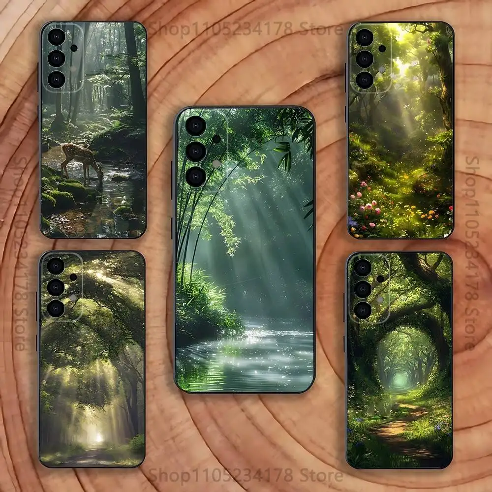 

Forest Landscape Tyndall effect Phone Case Silicone Soft For Samsung S25,S24,S21,S22,S23,S30,Ultra,S20,Plus,Fe,Lite