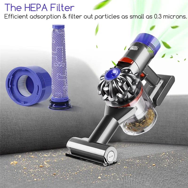 B46B-Roller Brush + Pre&Post HEPA Filter Combo Compatible For Dyson Vacuum Cleaner Replacement Parts, Replacement