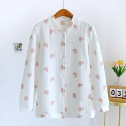 Japanischen stil herbst und winter alle-in-one bluse damen reine baumwolle verdickung luft baumwolle warme kleidung nach hause frauen pyjamas