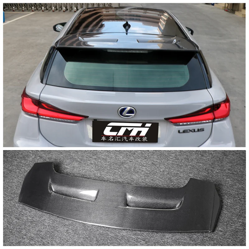 

For Lexus CT200 2010-2023 High Quality FPR &Carbon Fiber Rear Trunk Lip Roof Spoiler Splitters