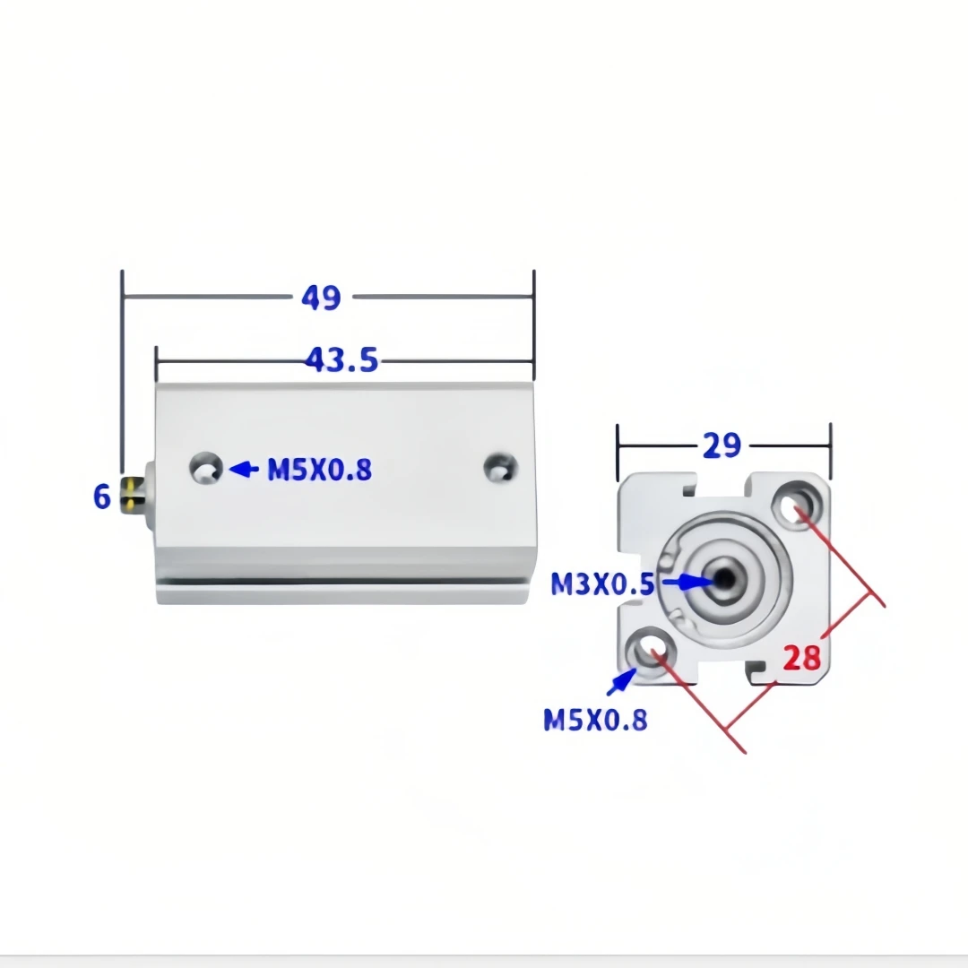 Pneumatic Cylinder 50mm Bore 200mm Stroke Different Types Of Pneumatic Cylinder Air Tank 80 Gallon SDA16-15-S