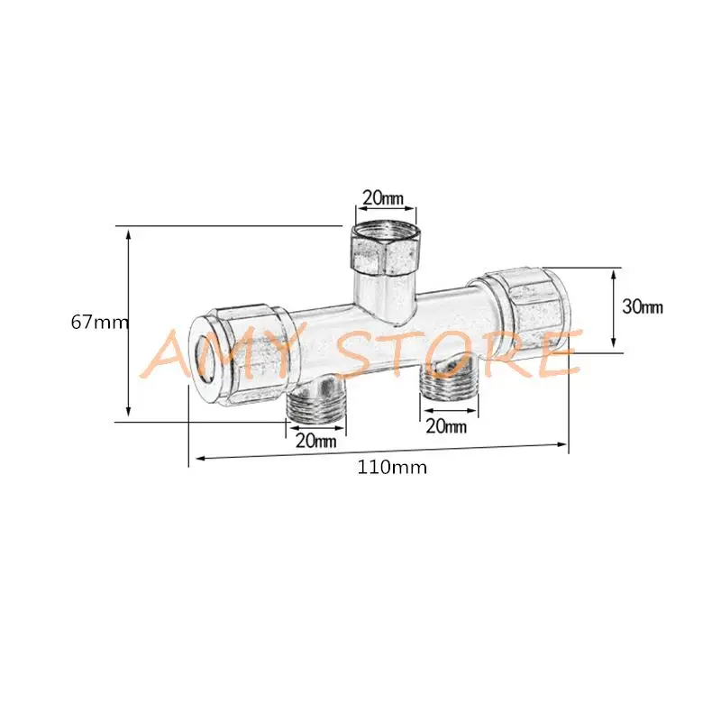 1/2 "BSP 1 في 2 خارج 304 الفولاذ المقاوم للصدأ غسالة صنبور الاستخدام المزدوج بيبكوك ممسحة الغسيل بركة الحنفية مقابض مزدوجة محول
