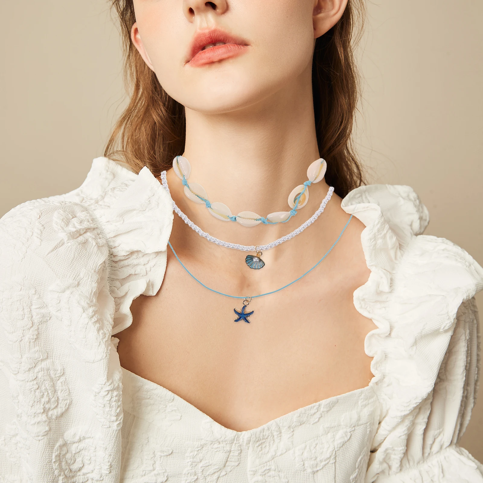 

Shell Necklace Hawaiian Jewelry European Fashion Beads Necklaces for Women Beaded