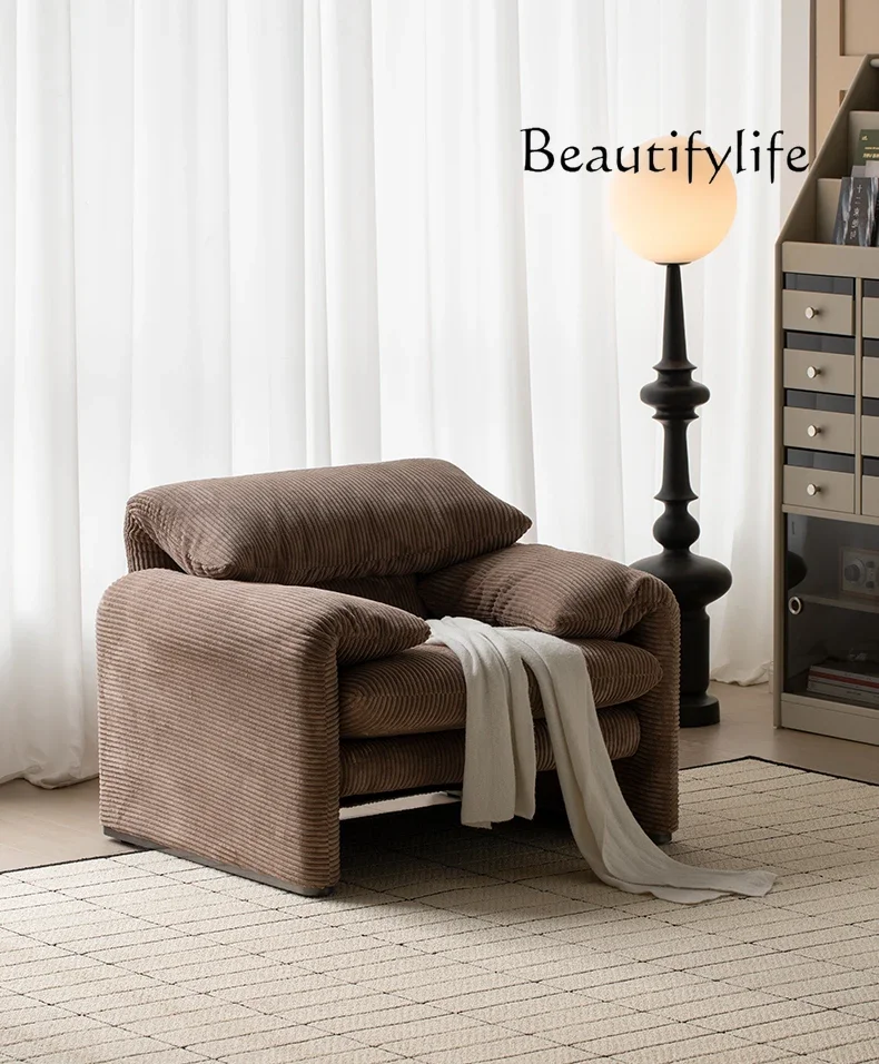 

muebles para hogar Italian Retro Single Sofa Light Luxury Designer Fabric Sofa Modern Living Room Leisure Sofa