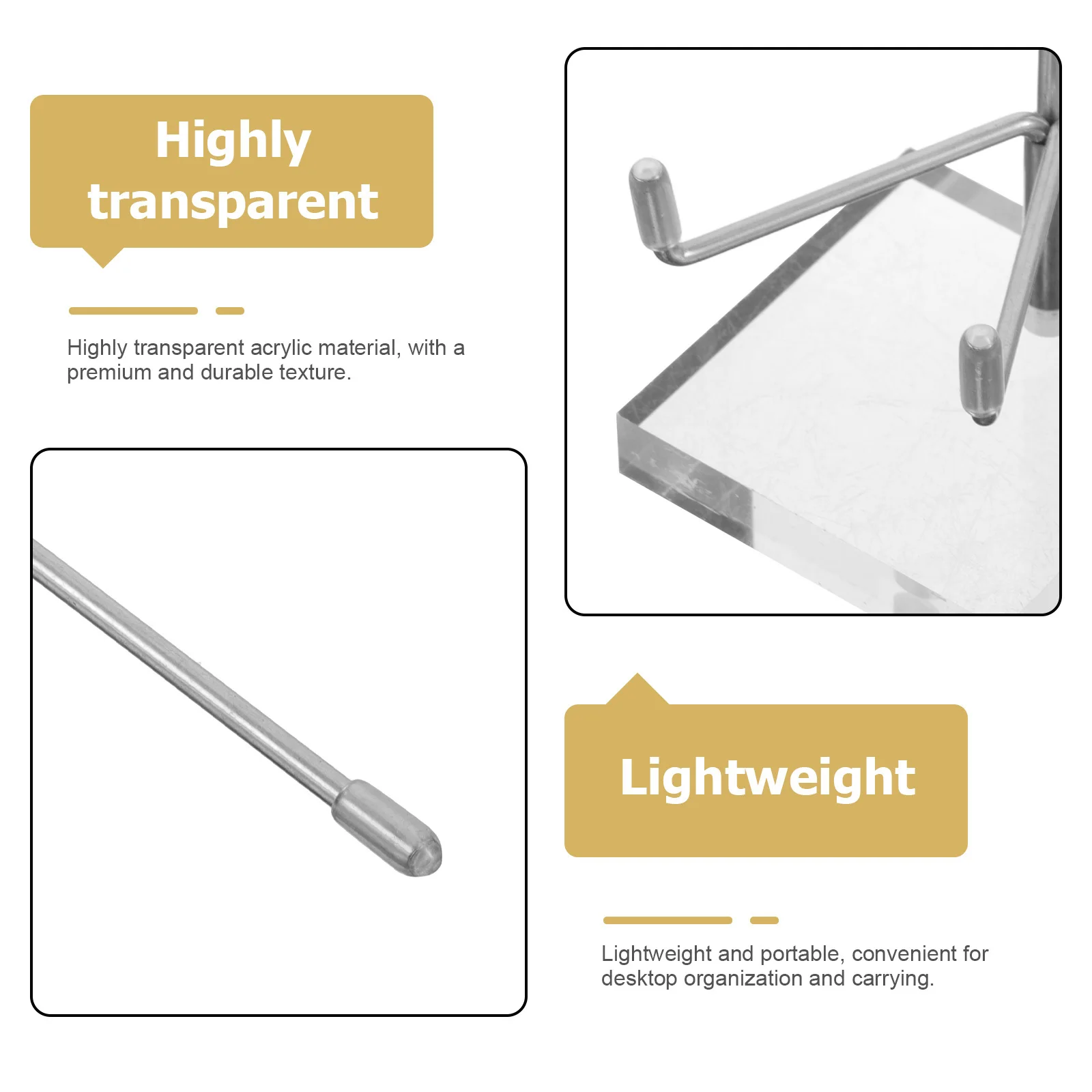 Acrylic Business Holder Transparent Desktop Organizer For Office Desk Silver Multi Card Storage Rack Name Card Display