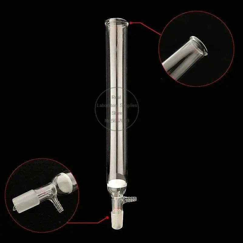 1pcs Lab Glass 19/24# Reduced Pressure Chromatography Column with Sand Plate Extraction Chromatography Column