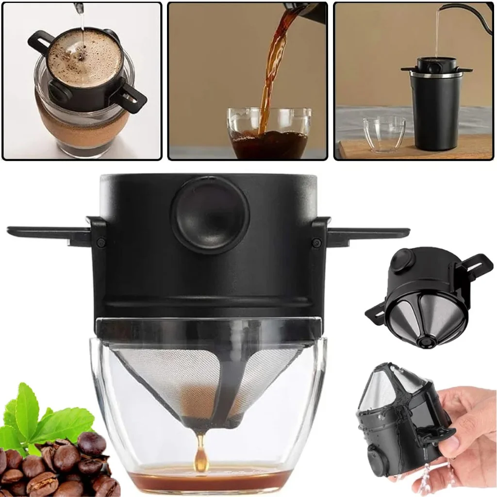 Mini Filtro de Café Dobrável Portátil Suporte de Café Reutilizável Suporte de Gotejador  Coffee Cozinha Reutilizavel