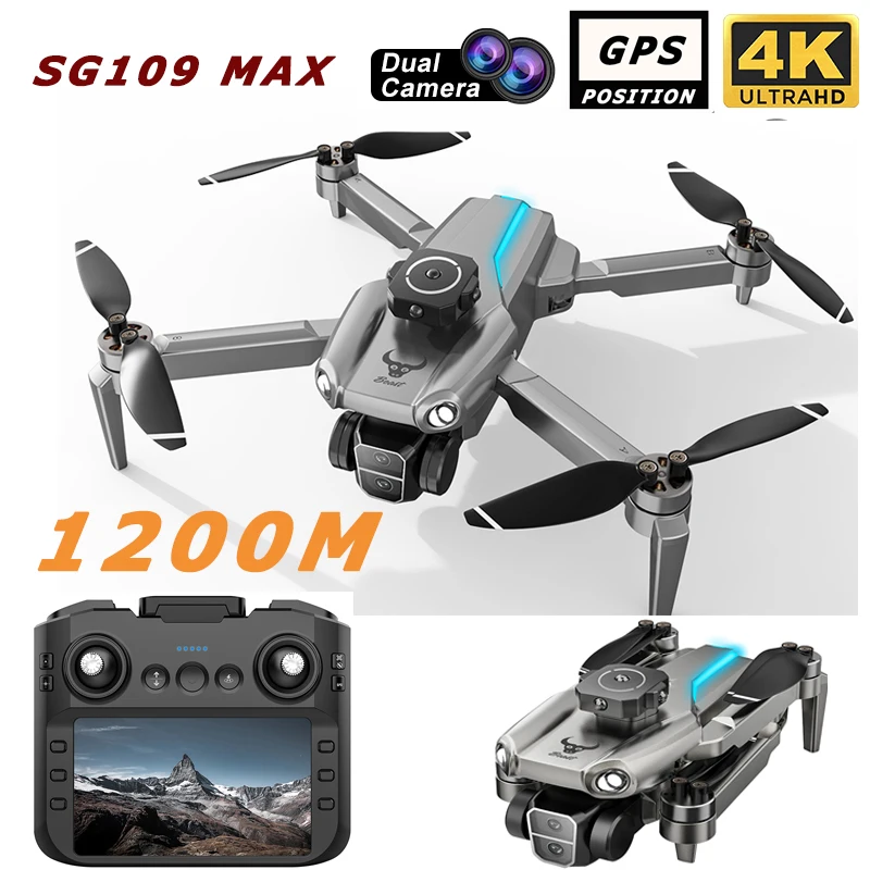 

Professional SG109 MAX GPS Drone With Screen 8K HD Dual Camera 5G WIFI 360°Obstacle Avoidance Brushless Foldable Quadcopter Dron