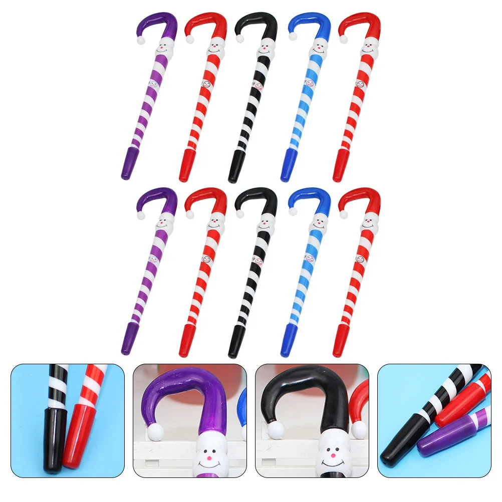 10 Pcs Christmas Ballpoint Pen Pens Cartoon Present Gel Ink Gifts for Stocking Stuffers Xmas The Writing Fountain Party