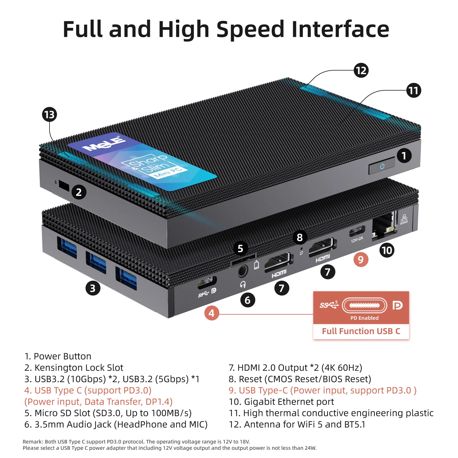 MeLE N5105 Mini PC Windows 11 Pro 8GB 128GB Computer with 4K Dual HDMI Type Display Type-C Gigabit Ethernet WiFi5 PXE Quieter3C