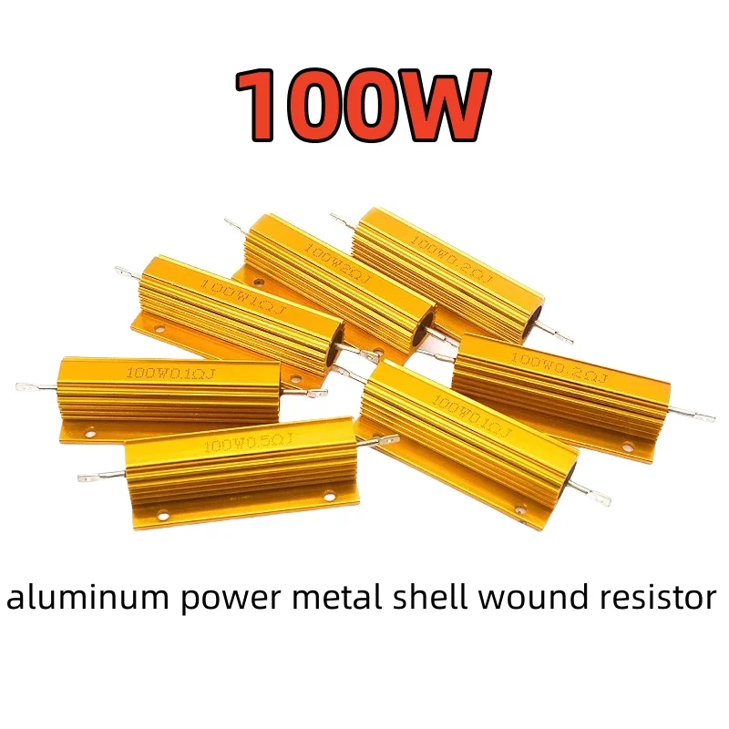 100W aluminum power metal shell wound resistor RX24 0.01R~100K 1 6 8 10 20 200 500 1K 10K Ohm