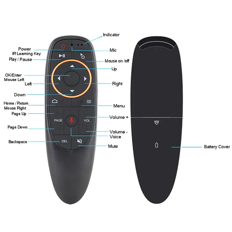 G10S Air Mouse télécommande vocale 2.4G Gyroscope sans fil à Six axes pour Android Tvbox contrôle télécommande intelligente G10