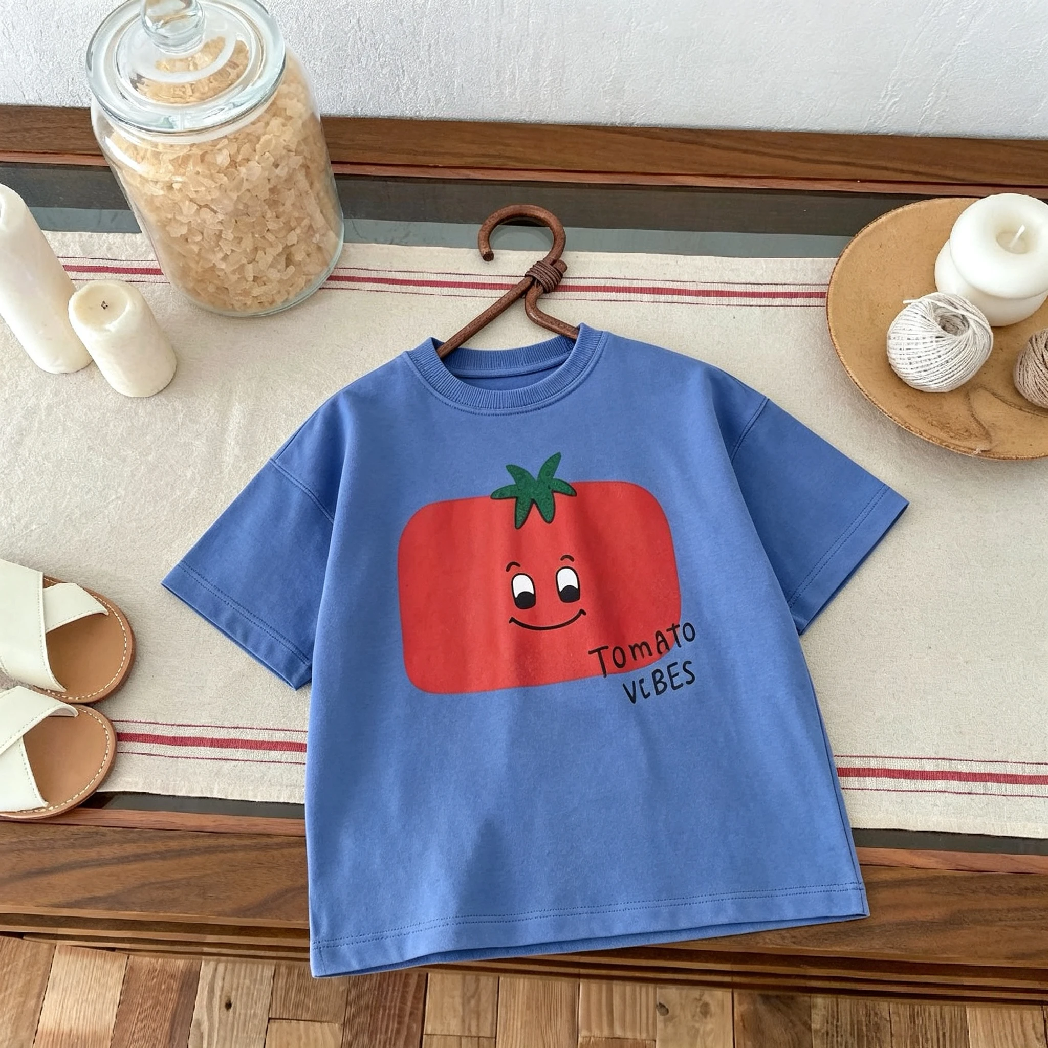 T-Shirt mit Fruchtmuster für Kinderkleidung 2026 Neue Mädchen-Kurzarm-T-Shirts Tops Sommer Kinderkleidung Lässige O-Ausschnitt-T-Shirts