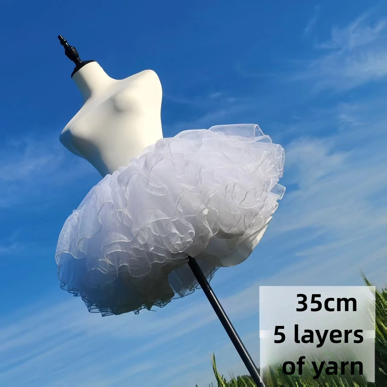 MAGOGO Multi-layer Ruffled Petticoats Women Fluffy Bubble Skirt Crinoline Underskirt No Hoop Boneless Lolita Puffy Mini Skirt