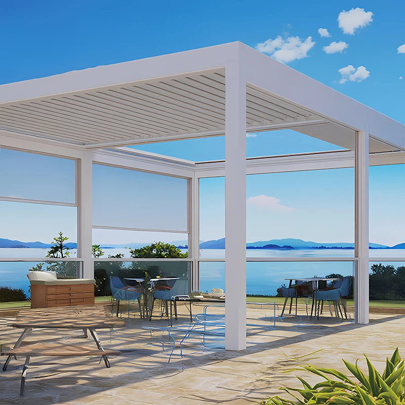 Outdoor Retractable Aluminum Pergola with Louvre for Garden Patio Backyard pergola