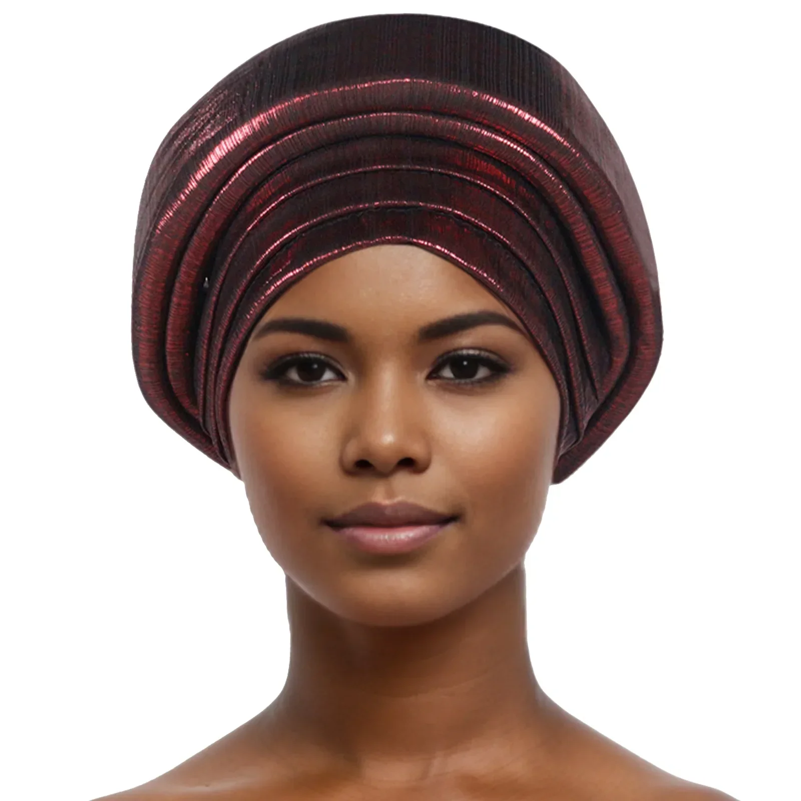 Fashion Glitter Turban Cap for Women African Auto Gele Headtie Female Head Wraps Nigeria Lady Headwear Muslim Headpiece Party