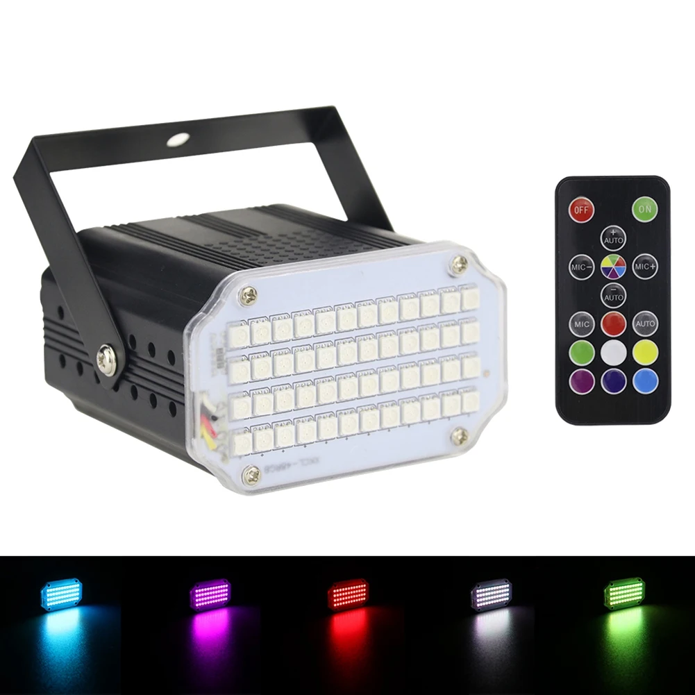 2PCS 48LED RGB 3in1 LED Strobe Light Remote Sound Control Wash Beam Stage Lights Party DJ Bar Lamp(EU Plug)