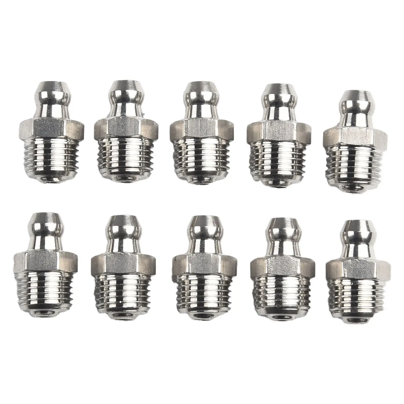 10pcs 201 Stainless Steel Straight Hydraulic Grease Fitting 1/8-28inch Thread Grease Accessories Grease Nipple Machine Supplies