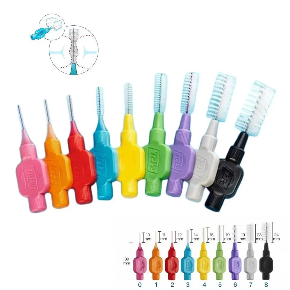 8 Pcs/Pack TePe Dental Interdental Brushes Interdental Cleaners Braces Toothpick Tooth Cleaning Tools Dental Interdental Care