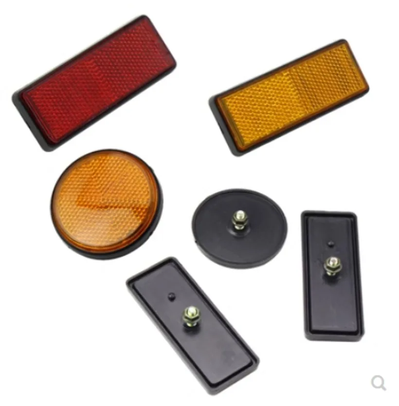 Scooter Electric Vehicle Reflective Square Circular Reflector Bicycle Reflector Rear Mud Brake Warning Device 1SET