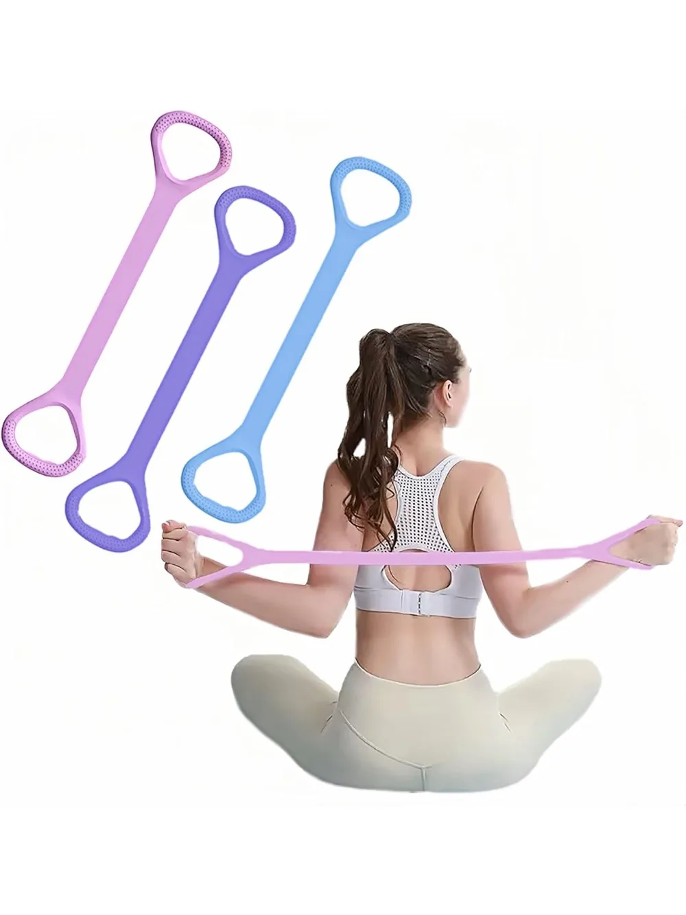 

Figure-8 Resistance Band with Handles – Elastic Workout Rope for Arms, Back & Shoulder Training