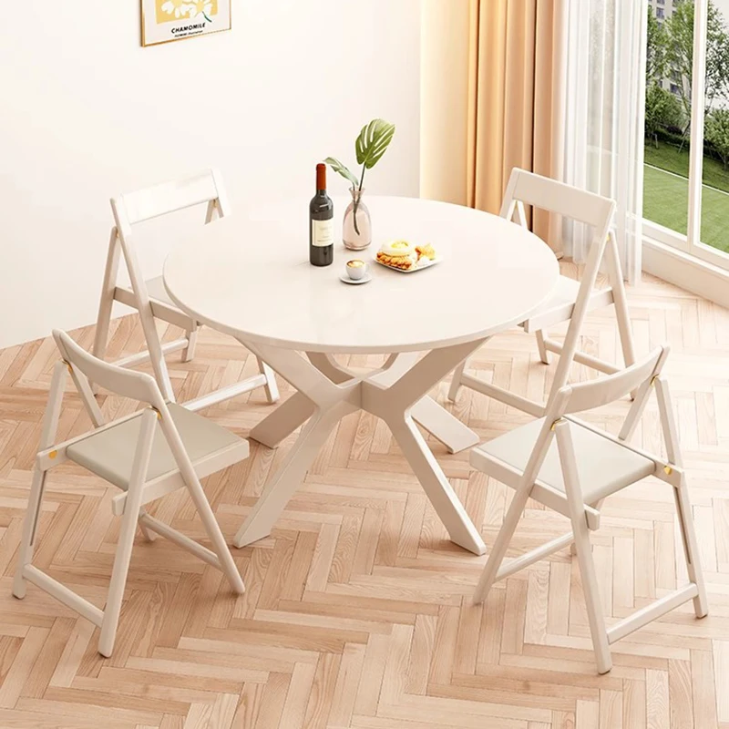 Rustic Round Dining Tables Unique Multifunctional Design Modern Dining Tables Space Saving Foldable Столы Обеденные Furnitures