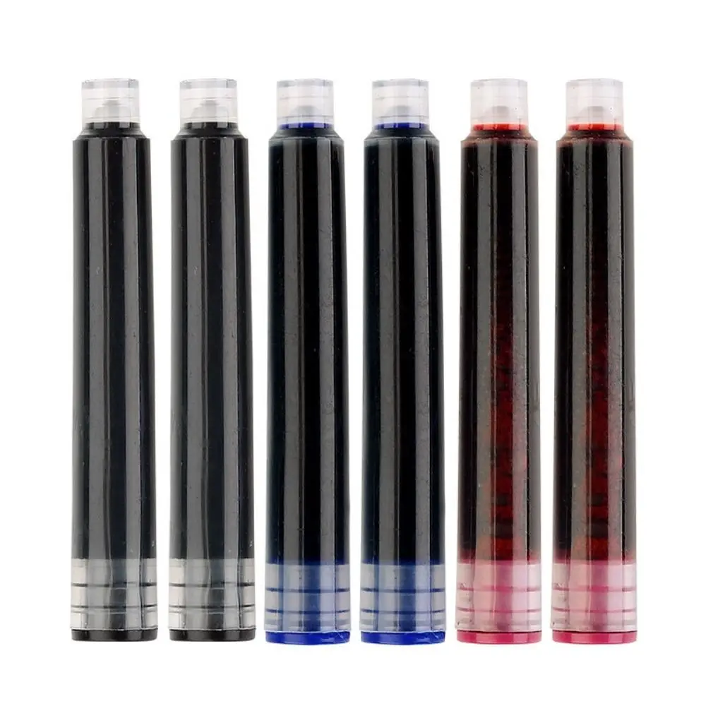 

10PCS/Set 3.4mm Caliber Ink Cartridge Blue/Red/Black Simple Design Pen Ink Plastic Material Fountain Pen Refill Gift