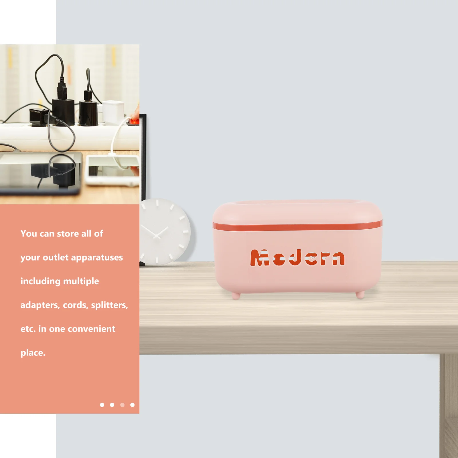 Socket Storage Strip Protector Humanized Design for Convenient Charging Cord Organizer Power Strip Case