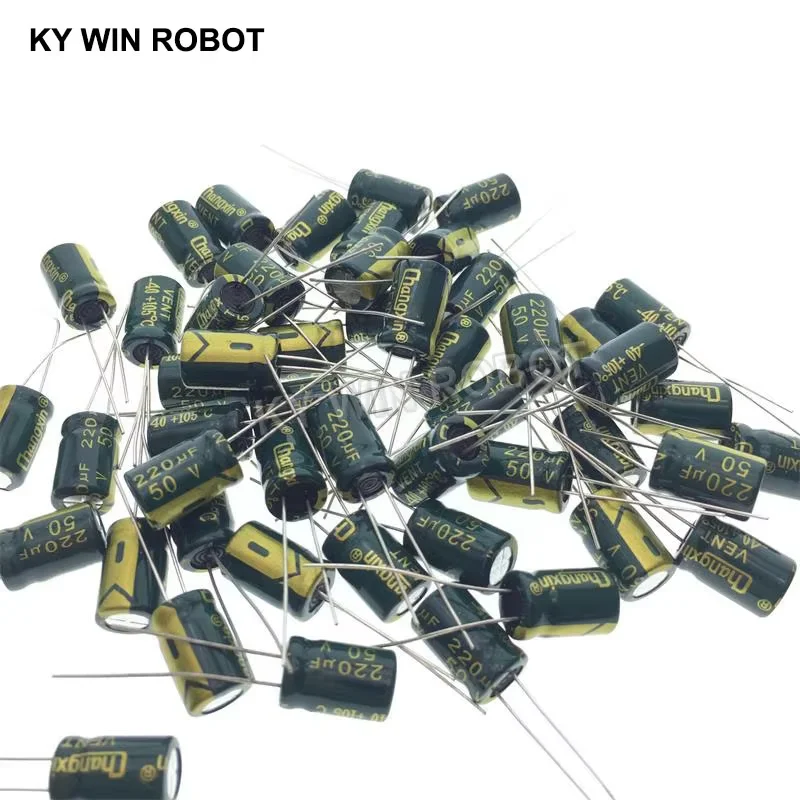 5pcs/lot Aluminum Electrolytic Capacitor 50V / 220 UF 50V/220UF Electrolytic Capacitor Size 8*12 mm plug-in 50V 220UF