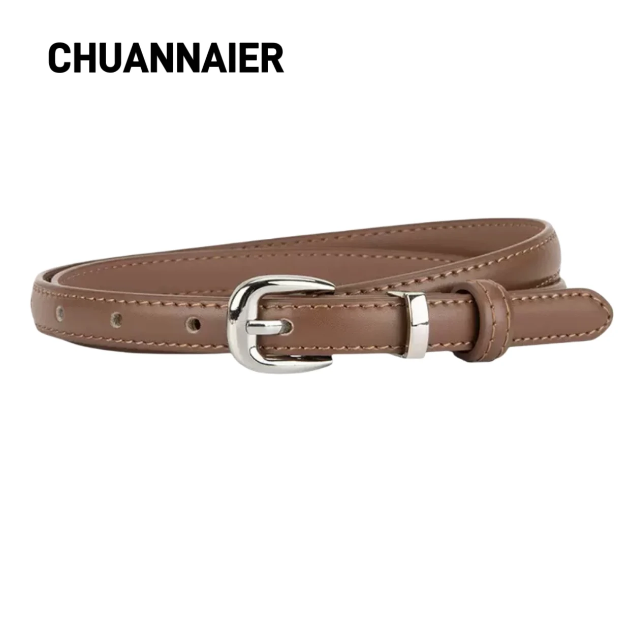 

Luxury ready-to-wear genuine leather thin belt women's dress accessories temperament high-end feeling cowhide pin buckle women's