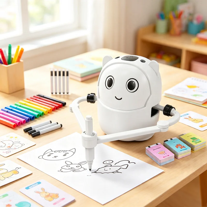 STEM Drawing Robot Toy Smart Educational Flashcard Machine Kids Interactive Learning Automatic Painting Early Development Gift