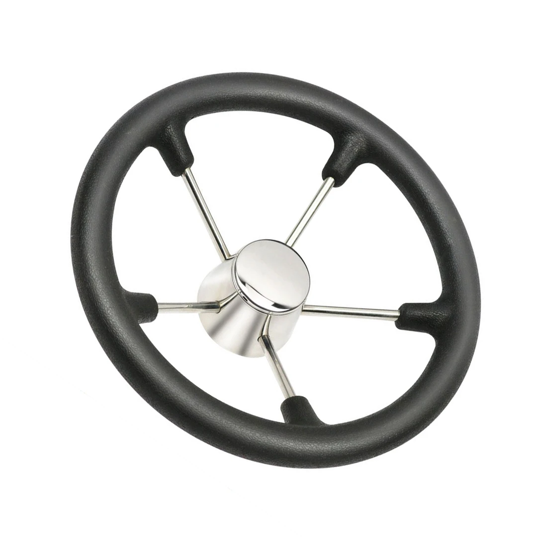 Sophisticated   AISI316 Stainless Steel Marine Boat Steering Wheel W/pu Fram and Knob for Boat