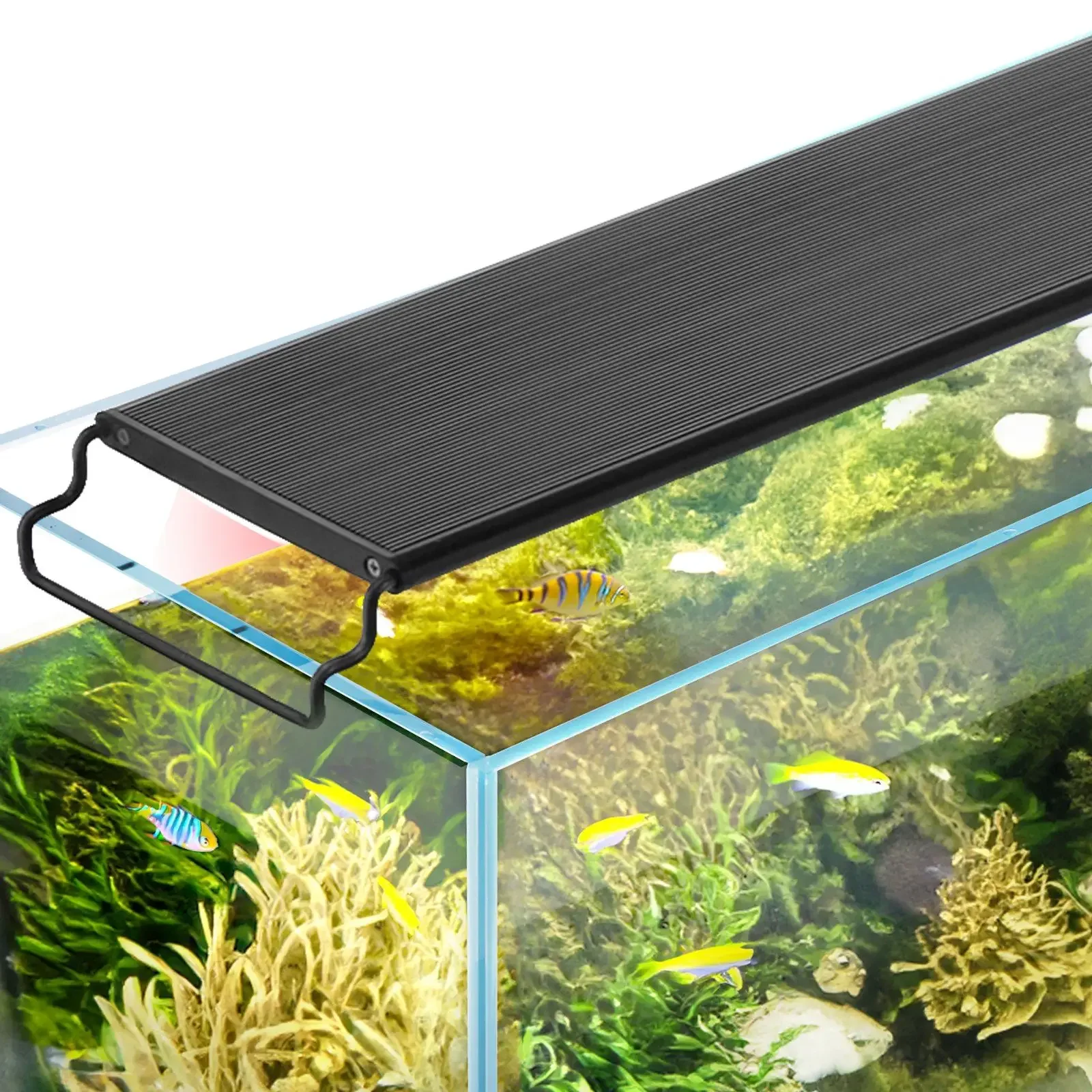 VEVOR Aquarium Light with LCD Display, 24W Aluminum Alloy Housing Retractable Stand, Suitable for 30