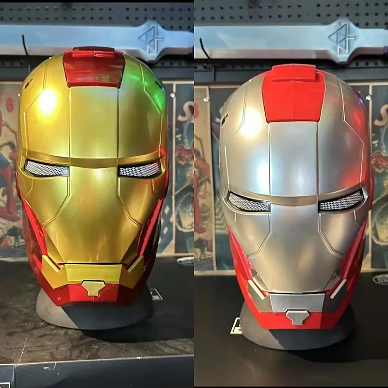 

Новый популярный шлем Железного человека Mk5 Джарвиса, светящийся шлем с ручным открытием и закрыванием, носимая крутая детская маска для косплея, подарочная игрушка