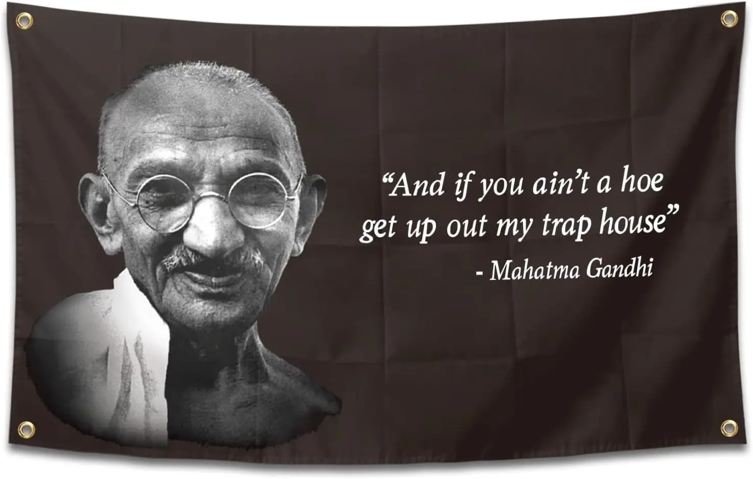 Chief Gandhi Flag Funny Poster Durable Man Cave Wall Flag with Brass Grommets 3x5 Feet Tapestry for College Dorm Room Decor