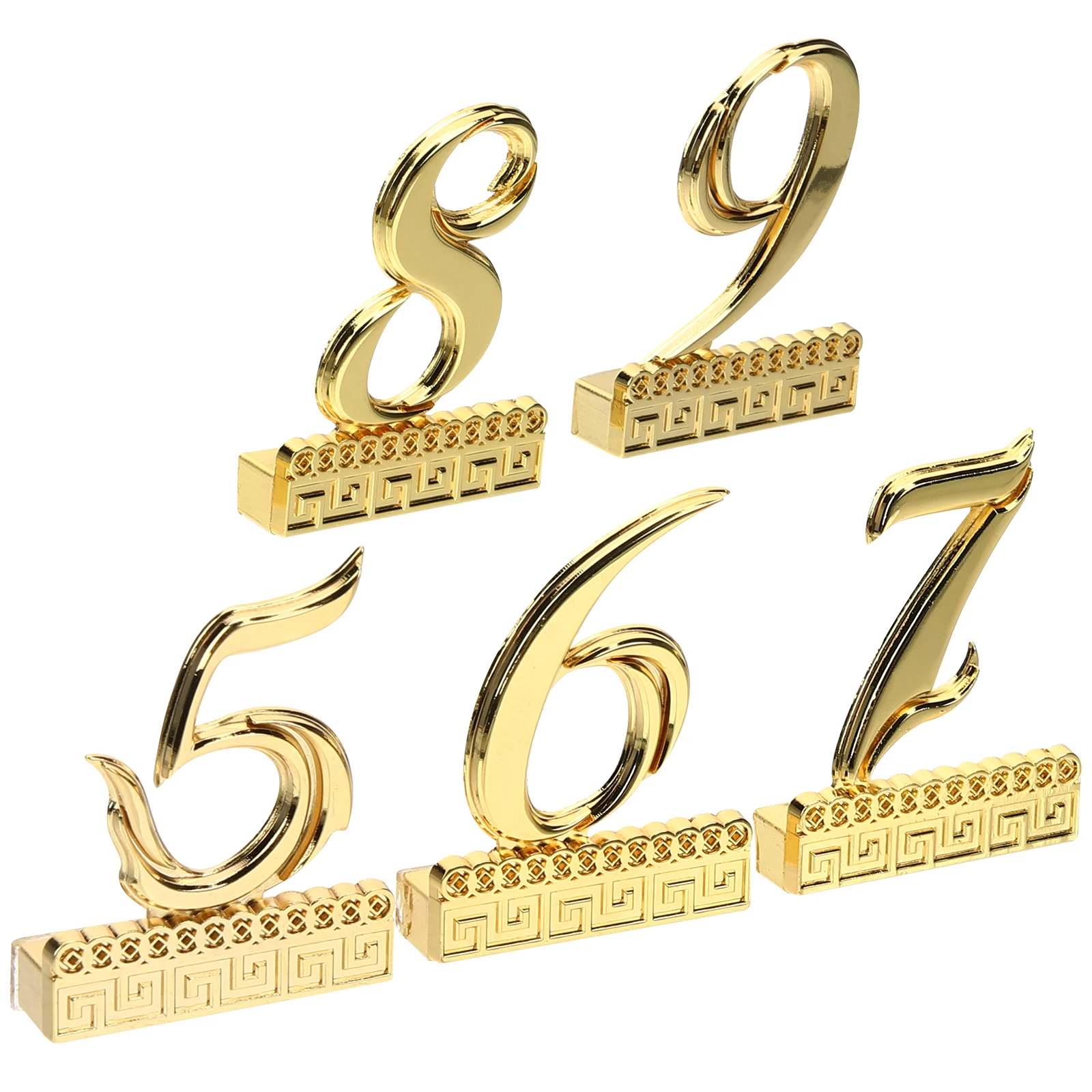 

5Pcs Metal Address Numbers Self-Adhesive House Numbers Door Number Stickers for Wooden Mailbox