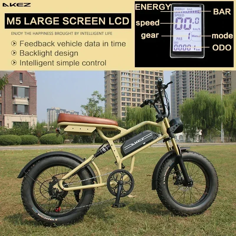 AKEZ Mountain Electric bicycle 1500W Motor 48V18AH Lithium battery 45KM/H Urban Commuter E-bicycle 21-Speed Retro Electric Bike