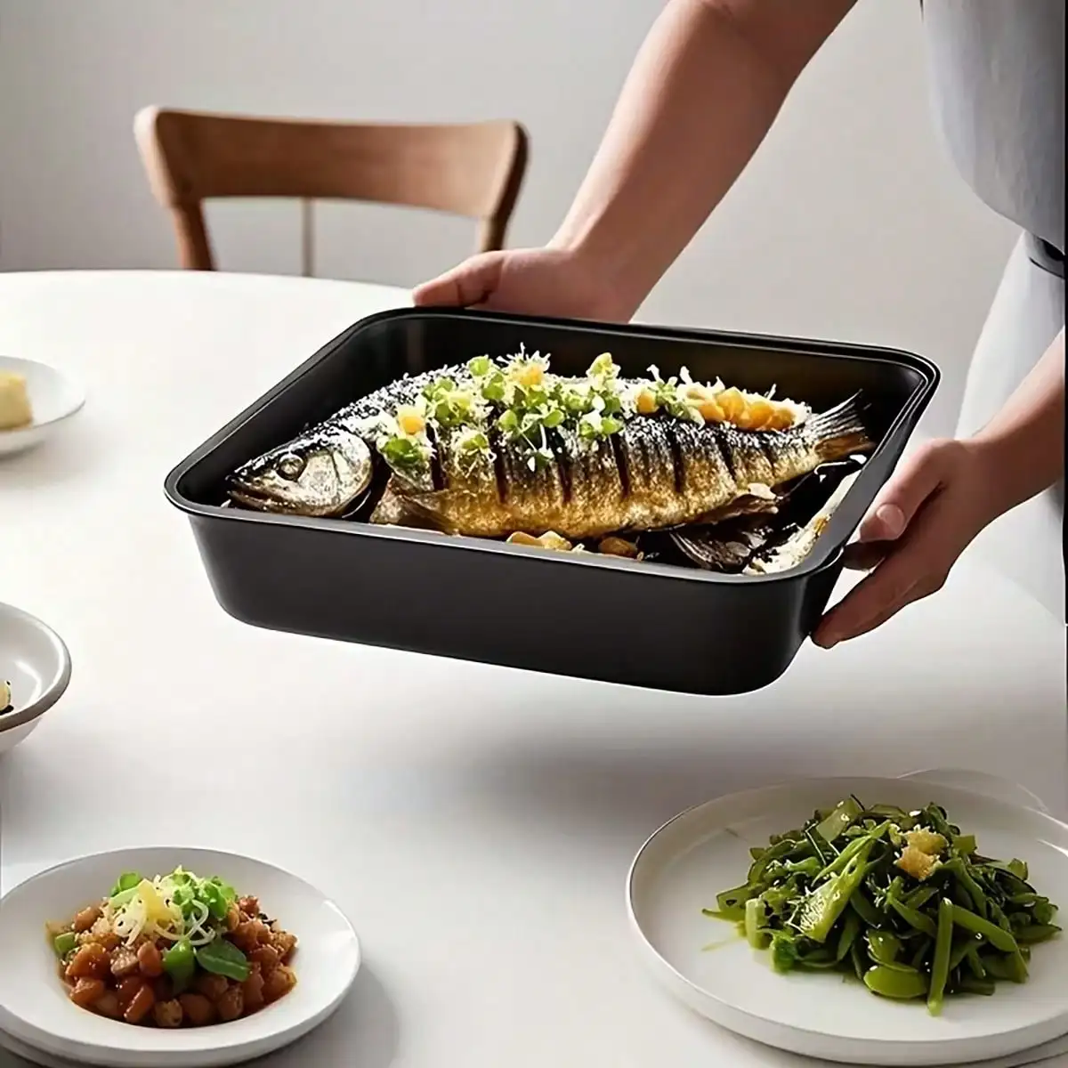 SaengQ 3pcs Set Of Carbon Steel Non Stick Baking Tray, Household Square Baking Tray, Durable Baking Tray That Can Come Into Contact With Food. Suitable For Making Cakes, Bread, Toast, Pastries, Kitchen Baking Supplies, Etc sh251215151427871945908