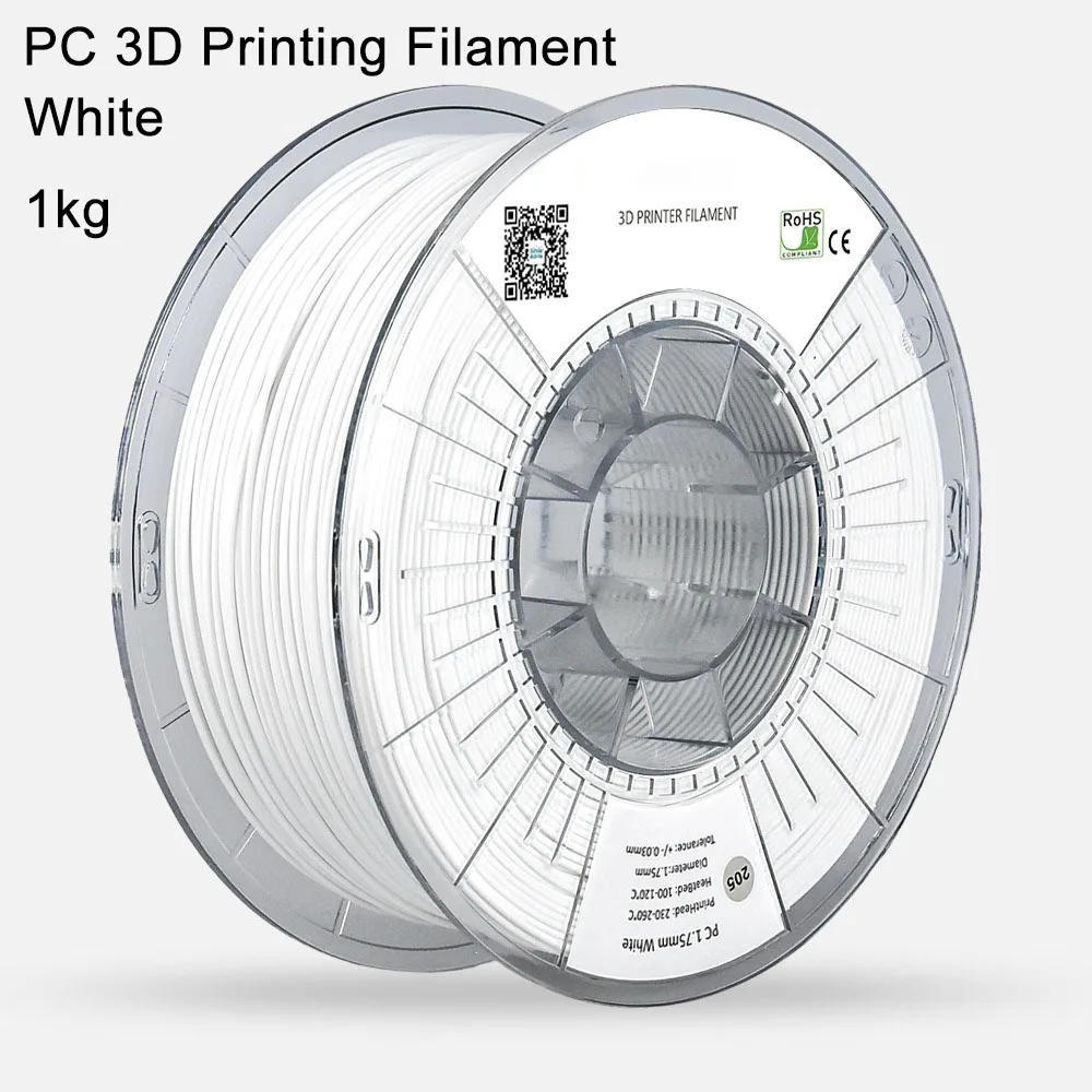 

Нить для 3D-печати ПК, материал FDM, высокая термостойкость, высокая прочность, 1,75 мм, 1 кг, расходные материалы для 3D-печати