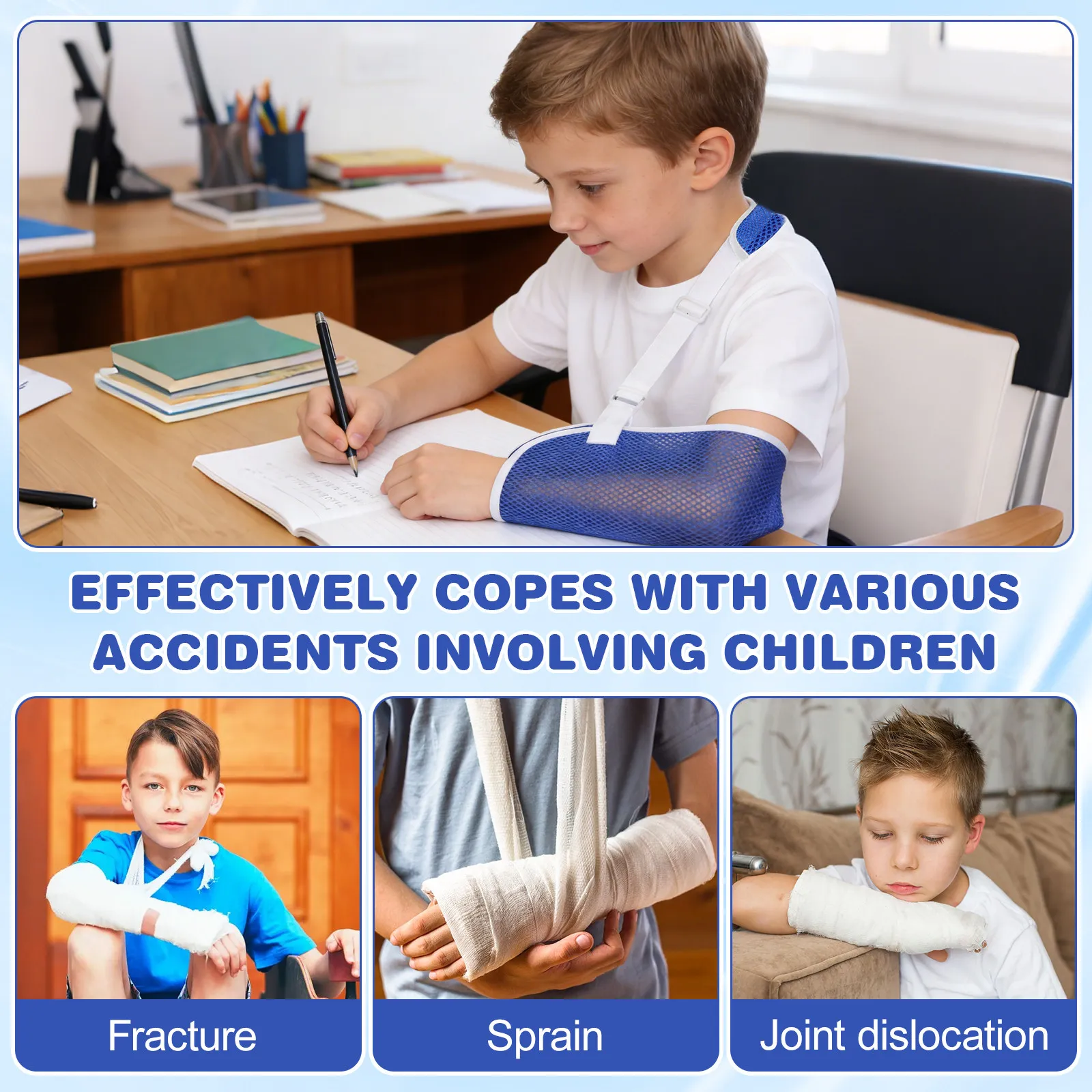 Arm Sling Broken Fractured Arm Medical Forearm Support Brace Adjustable Breathable Shoulder Elbow Wrist Immobilizer Strap