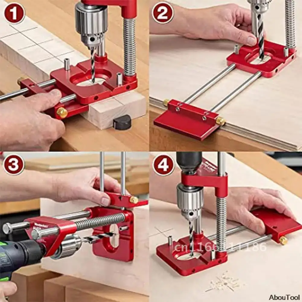 Woodwork Positioning Tool Drill Locator Precision Positioner Fixture Position Panel Fixing Clip Carpenter Tool Metal Hole Punch