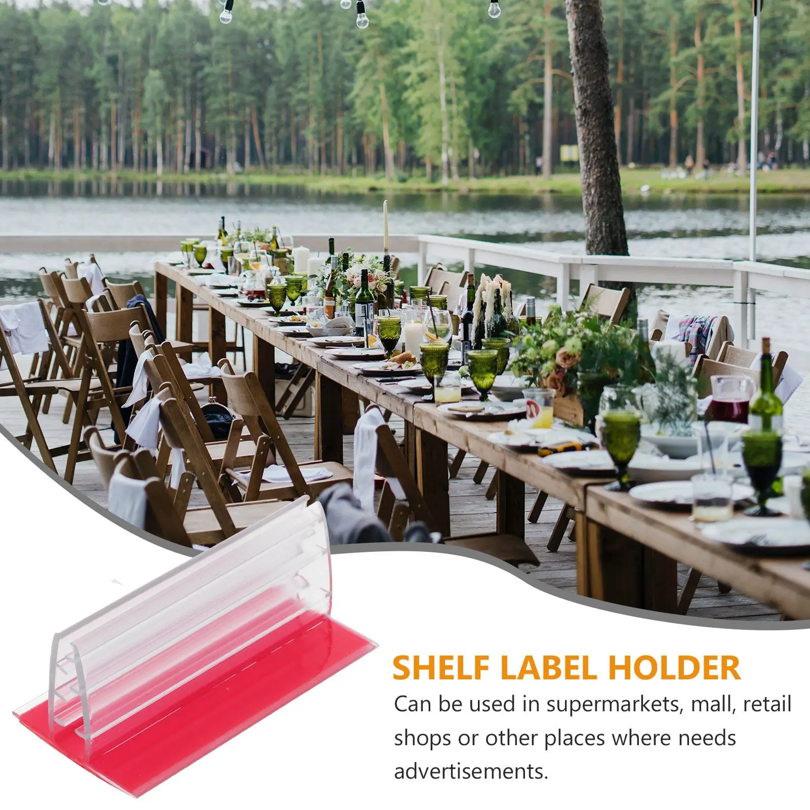 12Pcs Self Adhesive Sign Panel Holders Mini Name Tag Holders Card Sign Holders Guard Table Number Holders Picture Holders For