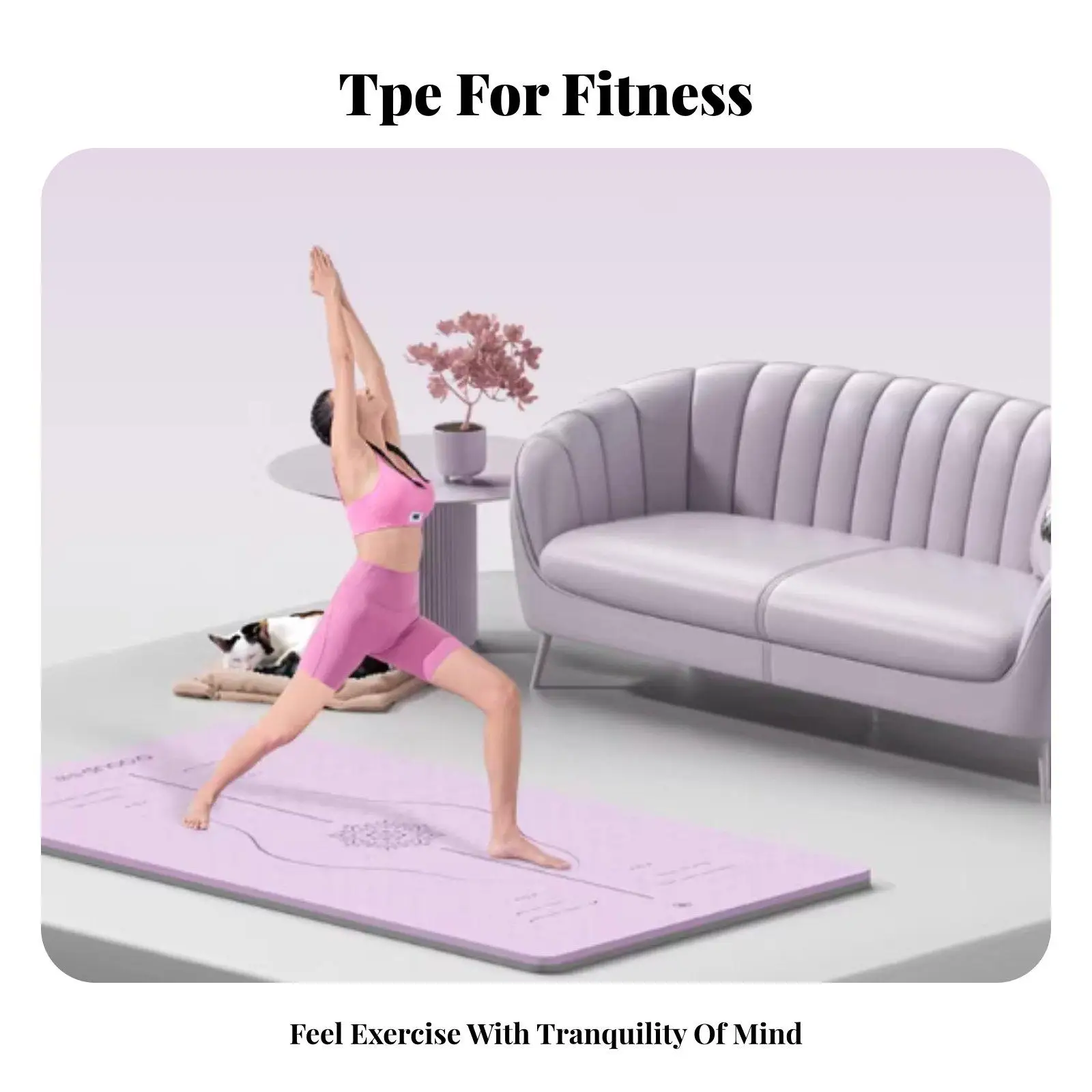 Anti-Slip Exercise Mat Long-Lasting Floor Pad Easy to Clean for Yogis