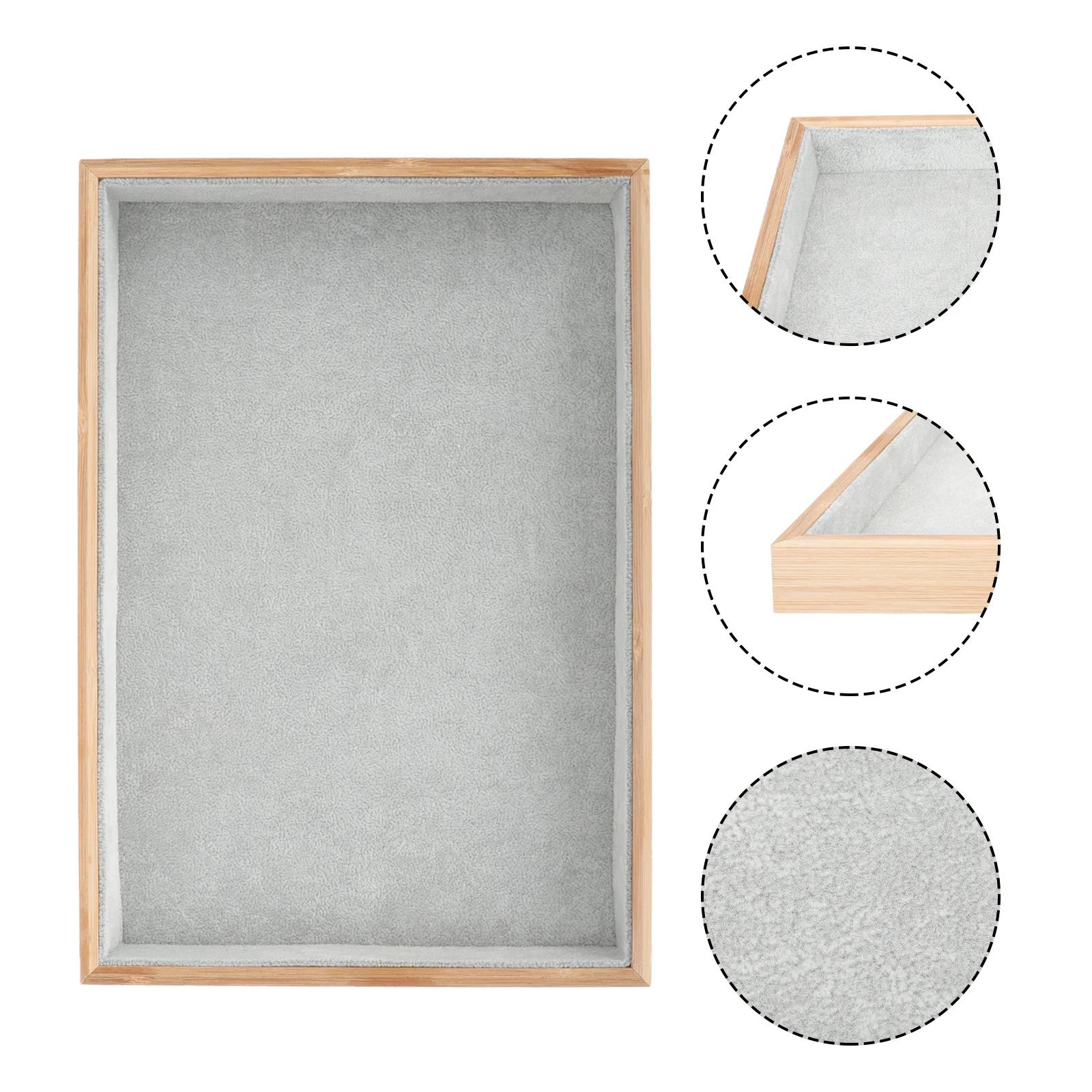 Bamboo Jewelry Display Tray Stylish Organizer for Home Shop Use Necklace Ring Holder Storage Plate Jewelry Plate