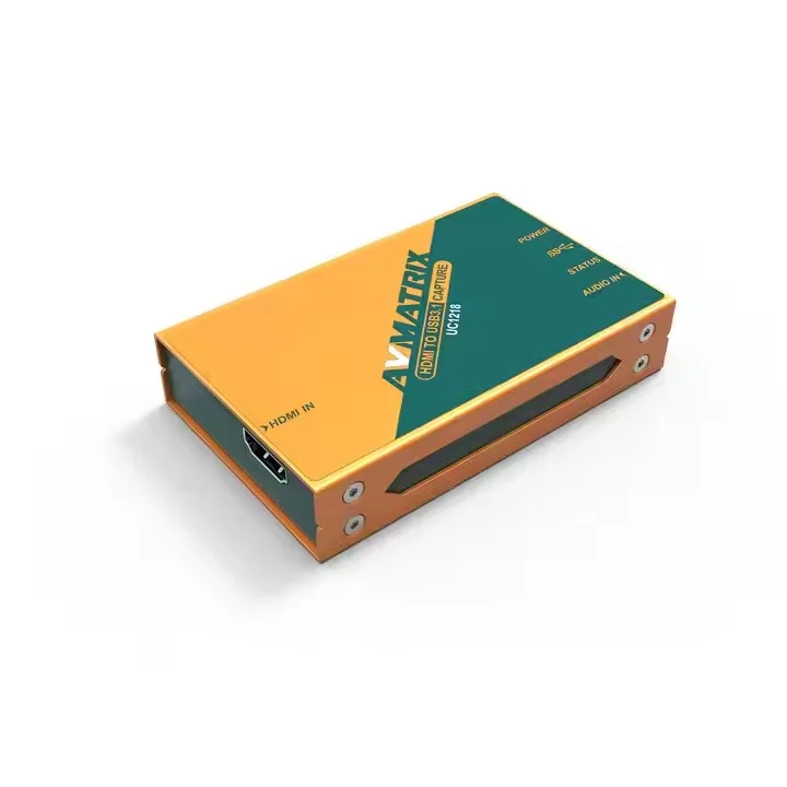 AVMATRIX UC1218 HDMI إلى USB3.1 TYPE-C بطاقة التقاط الفيديو غير المضغوطة للبث المباشر المتوافقة مع OBS، ZOOM، الفرق، Youtube إلخ